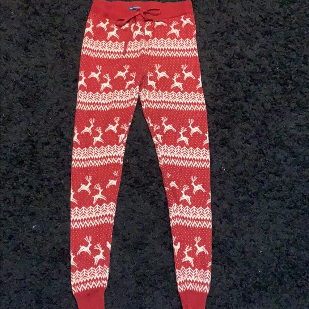 American Eagle Red Pajama Joggers
